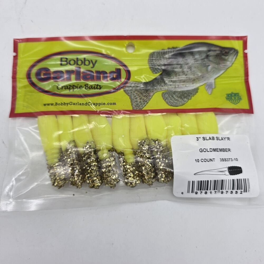 Bobby Garland 3” Slab Slay’R Goldmember Crappie Baits Lot of 6 New 60 Total